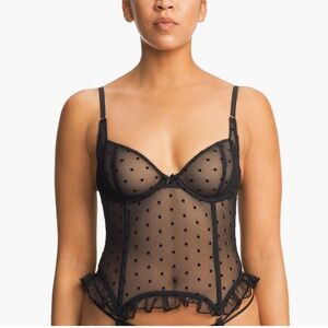 La SENZA sheer polka dot bustier